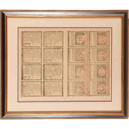 Hall & Sellers uncut Colonial currency notes