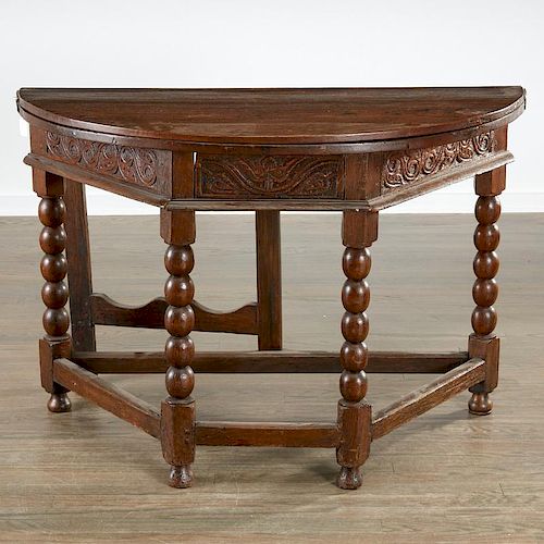 Jacobean Period carved oak Credence table
