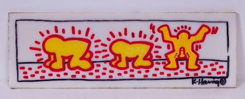 ATTRIBUTED TO KEITH HARING (1958-1990): UNTITLED; AND UNTITLED