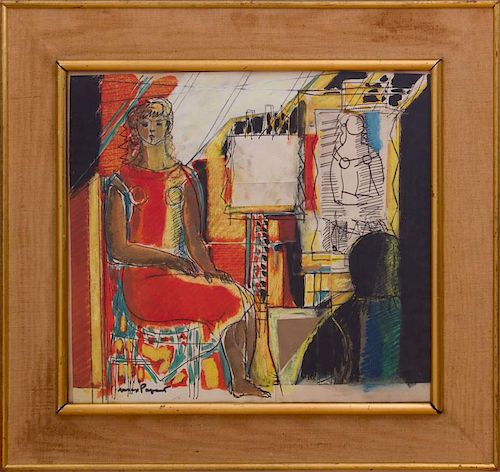 MAX PAPART (1911-1994): WOMAN IN ARTIST'S WORKSHOP
