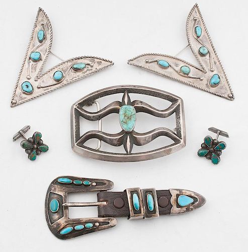 Navajo Silver and Turquoise Western Wear Items