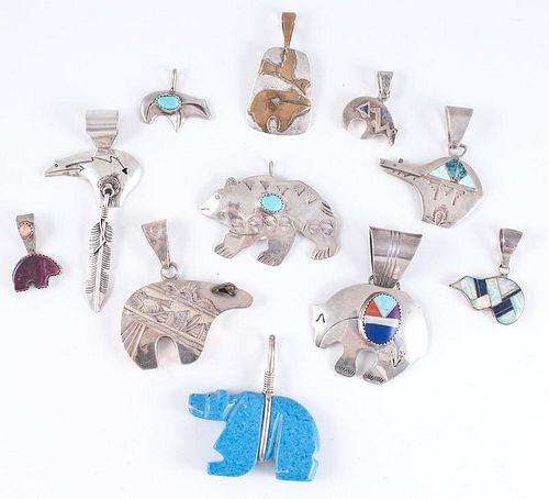 Assorted Bear Pendants, from the Estate of Lorraine Abell (New Jersey, 1929-2015)