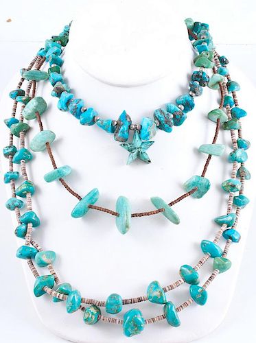 Southwestern Turquoise and Agate Nugget Necklaces