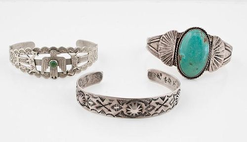 Navajo Curio Silver Trade Bracelets