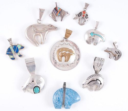 Assortment of Bear Pendants, from the Estate of Lorraine Abell (New Jersey, 1929-2015)