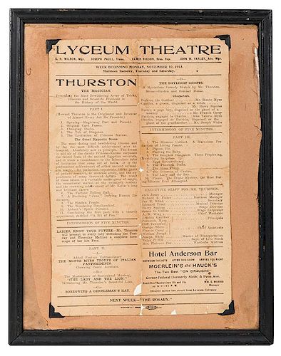 Thurston Lyceum Theatre Program.