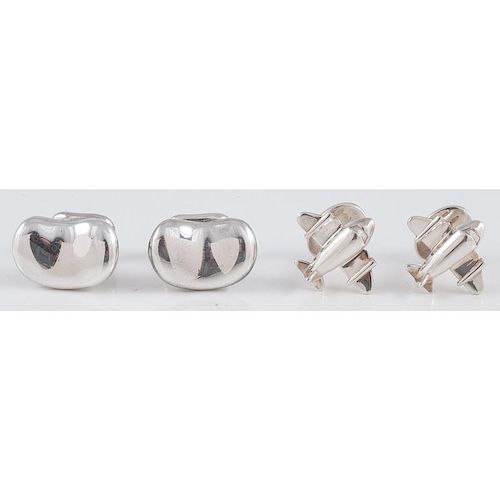 Two Pairs of Tiffany & Co. Cufflinks in Sterling Silver 24.3 Dwt.