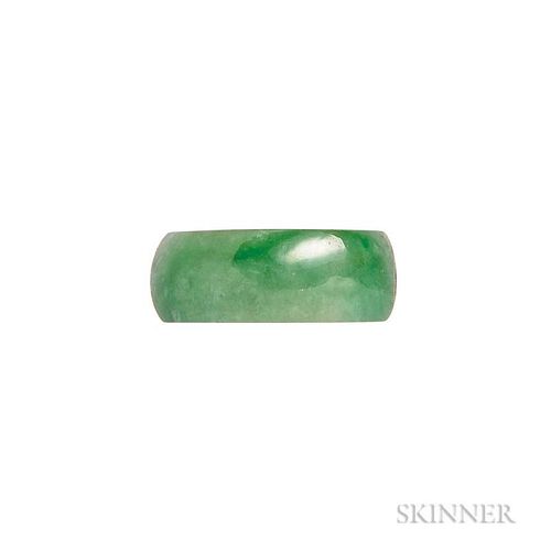 18kt Gold and Jadeite Ring, designed as a saddle ring, size 5.