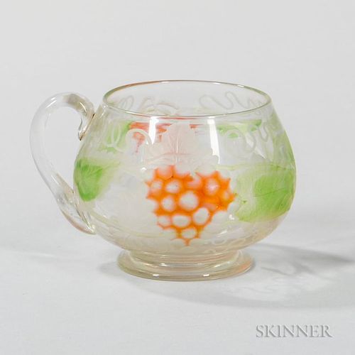 Tiffany Grapevine Decorated Glass Cup
