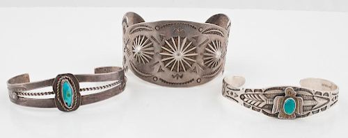 Navajo Silver Curio Trade Bracelets