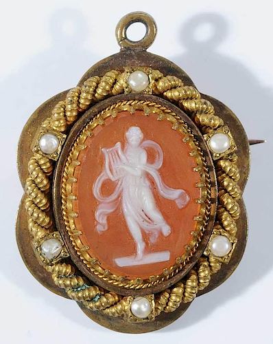 Cameo Mourning Brooch/Pendant