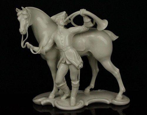 Nymphenburg figurine Hunter with French Horn