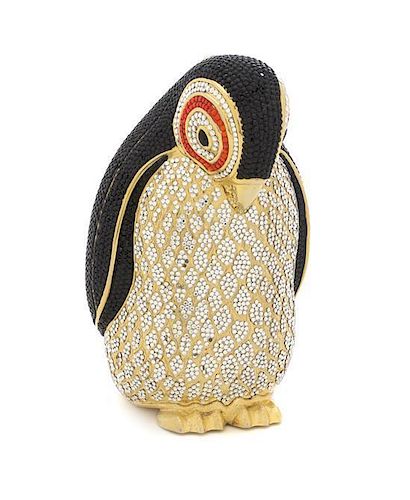 A Judith Leiber Black and Silver Penguin Minaudiere,