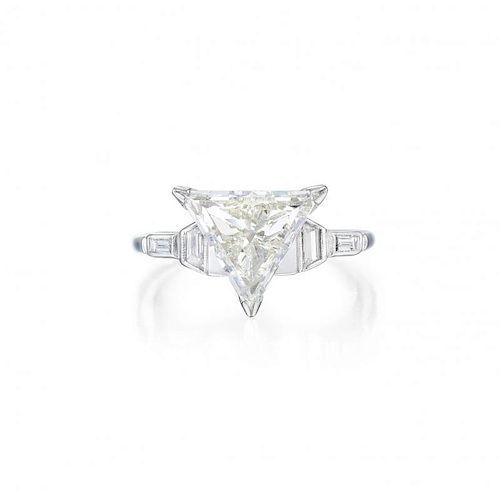 A Triangular-Cut Diamond Engagement Ring