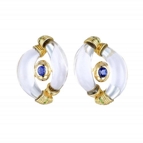 Rene Boivin Crystal Sapphire Earrings