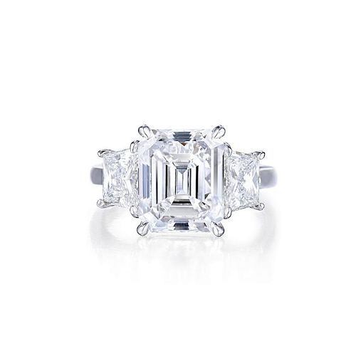 A 5.04-Carat Emerald-Cut Diamond Ring, with a GIA Report