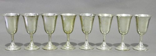 Eight Sterling Silver Goblets
