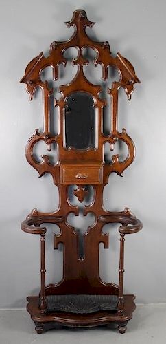 Victorian Period Carved Hall Tree