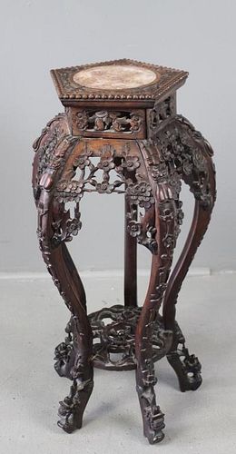 Richly Carved Asian Fern Stand