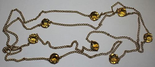 JEWELRY. 18kt Gold and Citrine Necklace.