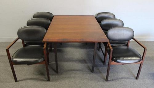MIDCENTURY. Dining Table and 6 Chairs.