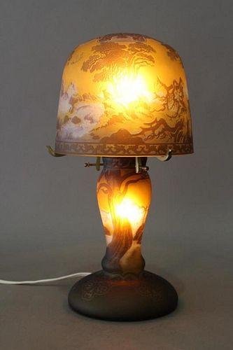 Galle (copy) Cameo Art Glass Boudoir Lamp