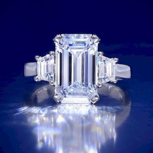 A 5.01-Carat D IF Emerald-Cut Diamond Ring, with a GIA Report