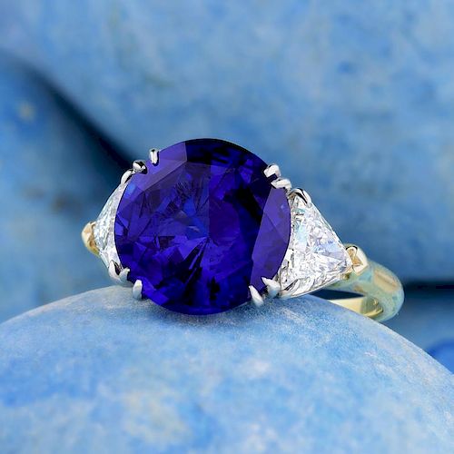 Harry Winston 6.34-Carat Sapphire and Diamond Ring, with an AGL Report