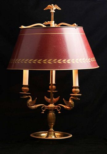 A LATE 20TH CENTURY EMPIRE STYLE BOUILLOTTE LAMP