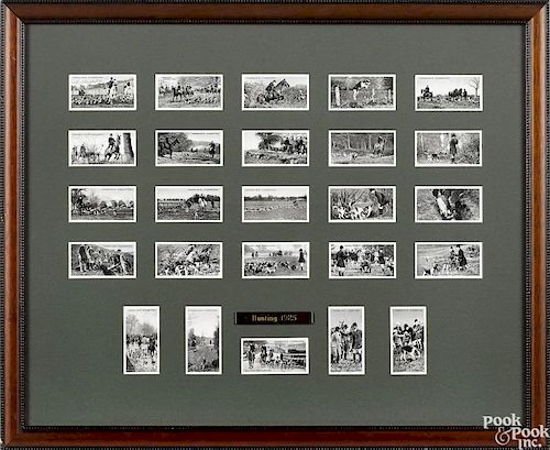 Framed grp of Franklyn's Cigarettes Hunting cards