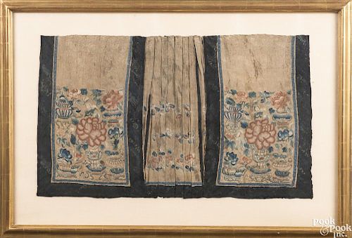 Chinese silkwork apron, late 19th c.