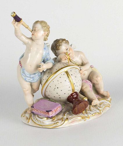 A 19TH C. MEISSEN PORCELAIN ALLEGORY OF ASTRONOMY
