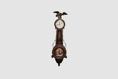 Foster Campos Carved Mahogany Girondole Wall Clock, Pembroke, MA