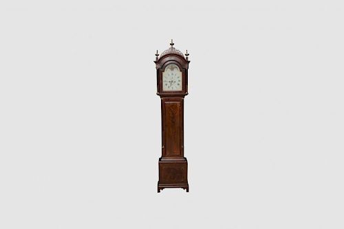 Rare Simon Willard Mahogany Inlaid Tall Case Clock