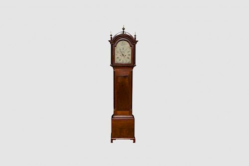 Gardner Parker Federal Cherry Tall Case Clock, Westborough, MA.