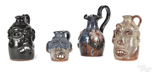 Three Mary and Stanley Ferguson stoneware face jug