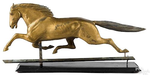 Full bodied copper running horse weathervane