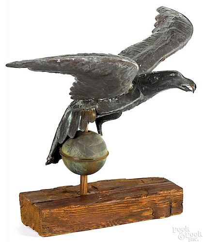 Copper eagle weathervane, early 20th c.,