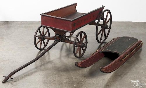 Painted Express wagon, late 19th c.