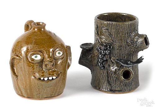 Reggie Meaders stoneware face jug