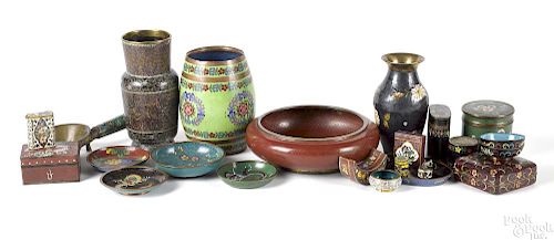 Collection of Chinese cloisonné tablewares.