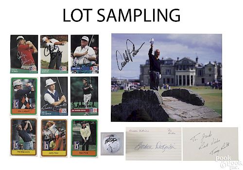 Extensive collection of golfer signatures, photos