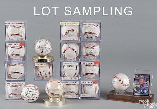 Large collection of signed baseballs