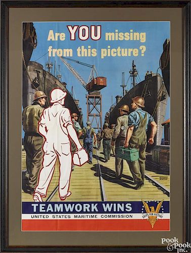 WWII Teamwork Wins poster