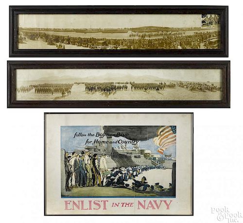 Two early military panoramic photographs