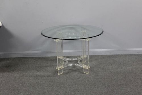 MIDCENTURY. Vintage Lucite Table With Bevelled