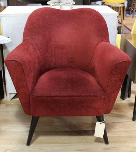 MIDCENTURY. Heart Back Upholstered Club Chair.