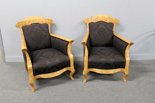Pair Of Biedermeier Arm Chairs .