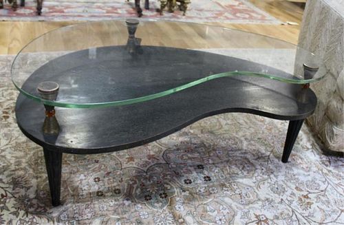 Art Deco 2 Tier Kidney Shaped Cocktail Table.