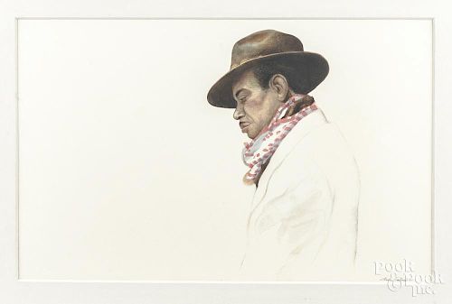 Charles Colombo, watercolor of a black man